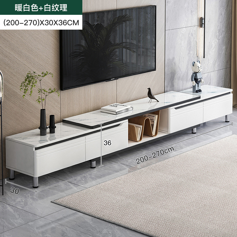 TV gabinete mesa de café combinación pequeño apartamento sala de estar TV gabinete simple moderno nórdico retráctil Luz de lujo TV gabinete