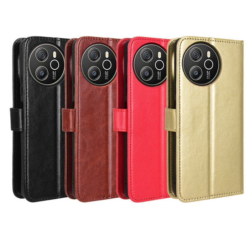 Applicable to Lingdu Blackview Shark 8/Oscal Tiger 12 Mobile Phone Case Flip Leather Case Crazy Horse Pattern