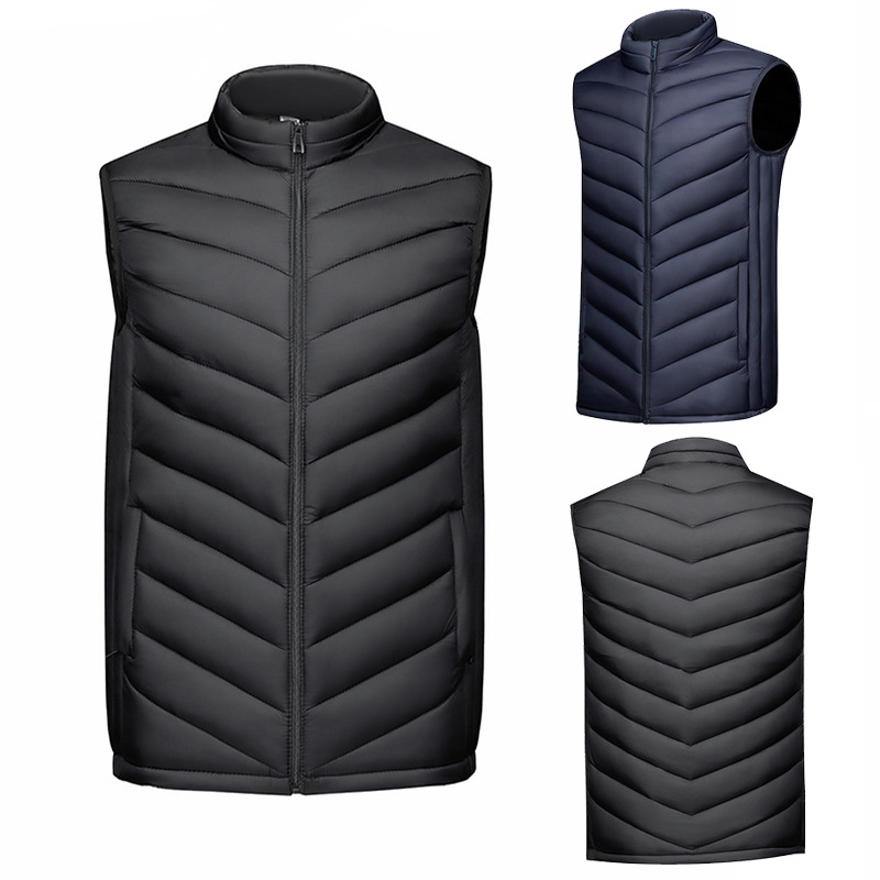 Aliexpress base de hombre de otoño y invierno, chaleco blanco cálido, chaleco de tendencia explosiva Amazon