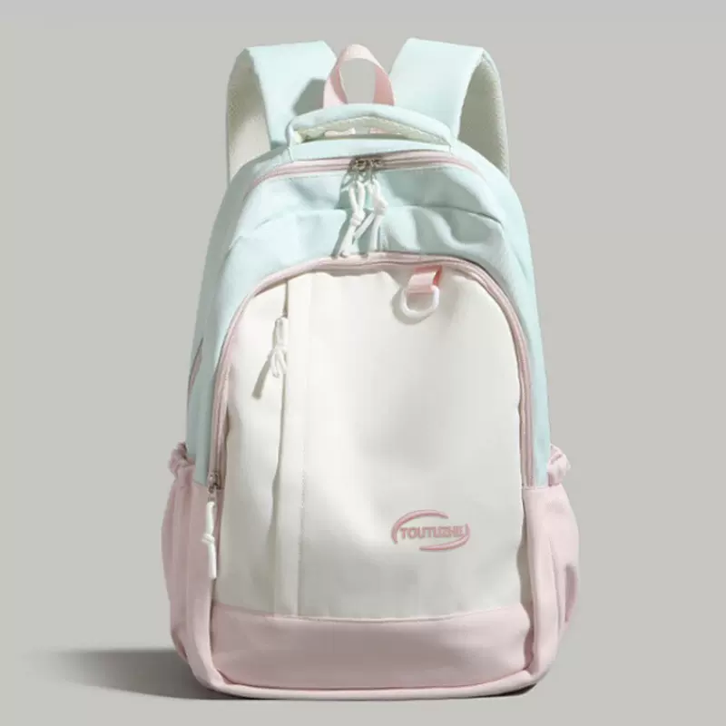 小清新高颜值双肩背包女生2025新款潮大容量撞色初高中学生书包