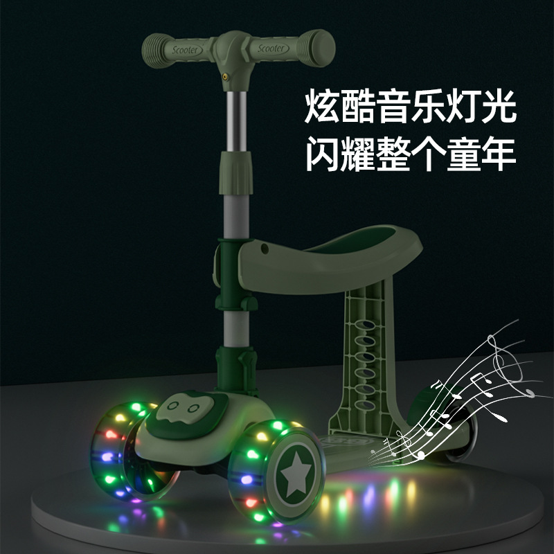 El nuevo Scooter para niños con asiento puede sentarse y deslizarse tres en uno niños y niñas de tres ruedas 1-2-3-5-6 AÑOS NIÑOS