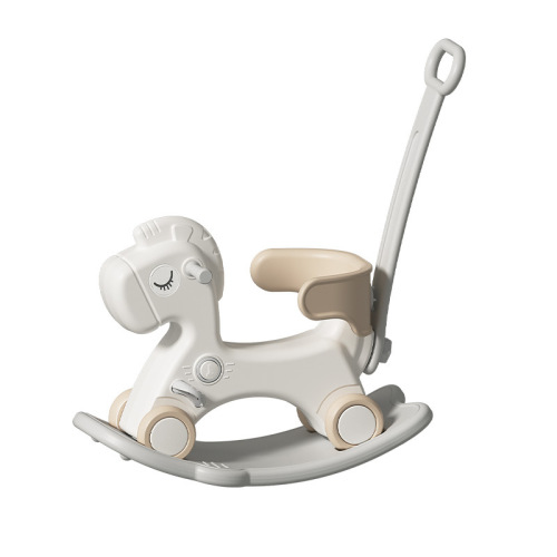 Rocking horse wooden horse children's rocking horse two-in-one one-year-old baby gift rocking toy baby anti-fall stroller