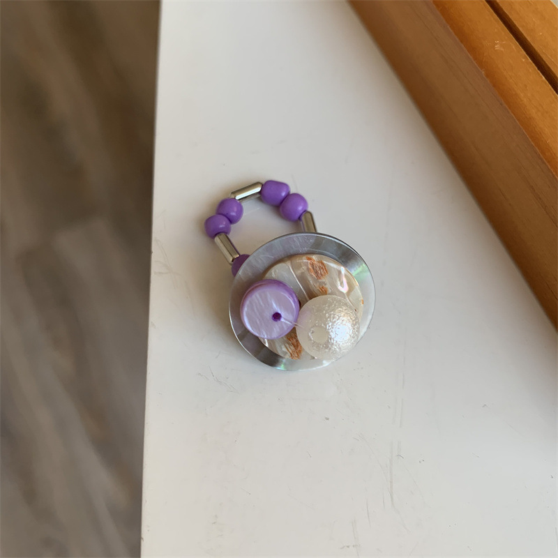 Novelty Geometric Heart Shape natural stone Shell Rings 1 Piece