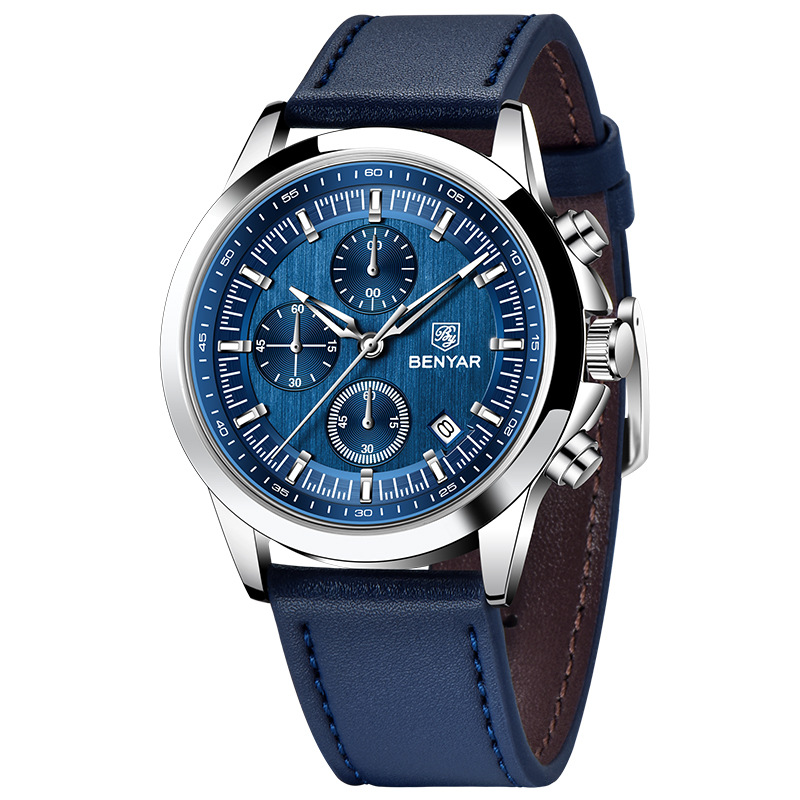 BENYAR Reloj de hombre cronógrafo multifunción calendario deportivo impermeable reloj de cuarzo de negocios BY5210