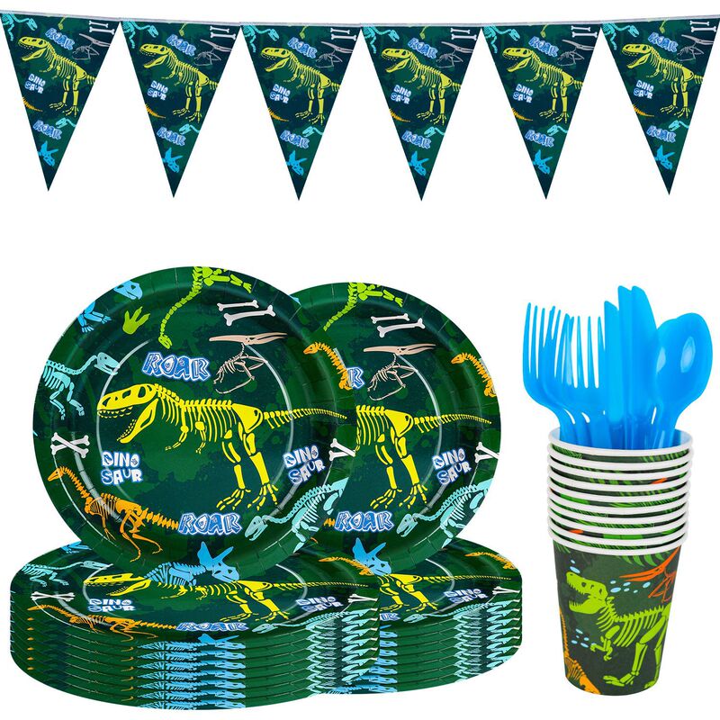 Cross-Border New Dinosaur Fossil Theme Party Decoration Supplies Children's Birthday Paper Plate Paper Cup Tissue Tableware Set Cross-Border New Dinosaur Fossil Theme Party Decoration Supplies Children's Birthday Paper Plate Paper Cup Tissue Tableware Set