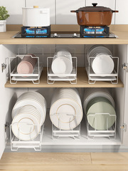 5ZV7批發櫥櫃內碗碟收納架廚房抽屜內置不鏽鋼晾放盤水槽小型窄瀝