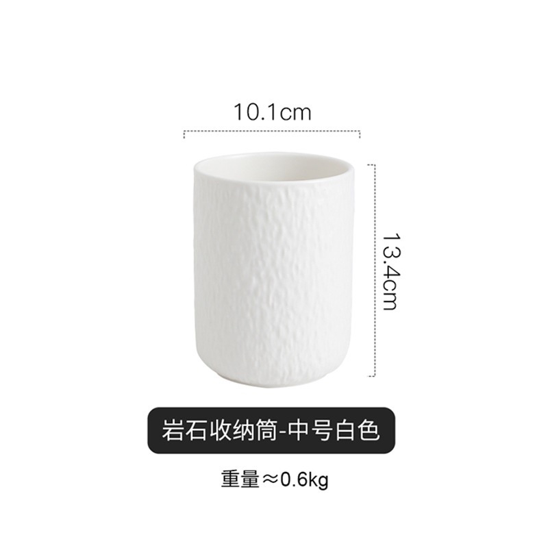 Jarrón de cerámica con diseño de roca para guardar vajilla