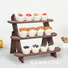 实木首饰展示架饰品柜梯形桌面产品样品多层阶梯式架子展示架摆摊