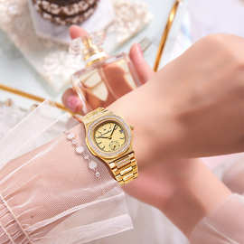 小CK/抖音快手爆款女士手表时尚高奢镶钻多功能夜光防水钢带腕表
