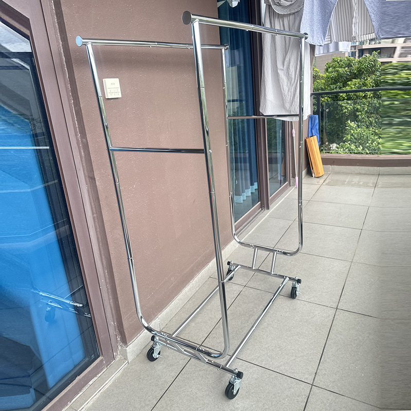 【现货】服装架折叠晾衣架服装店落地展示架 家用可伸缩收纳|undefined