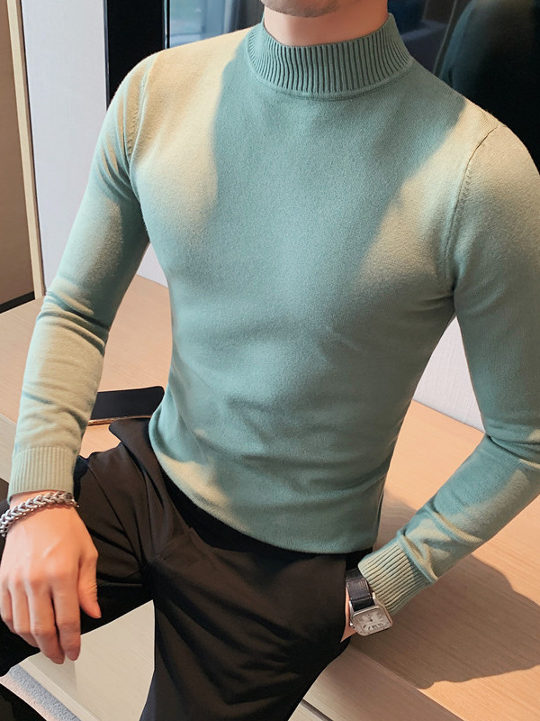 Autumn demi-season solid color knitted sweater