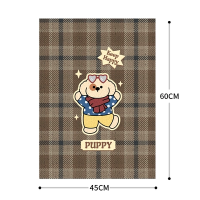 Electric vehicle foot mat, Silk Loop Free Cutting Waterproof - 45x60silk-circle-foot-pad-lattice-happy-puppy