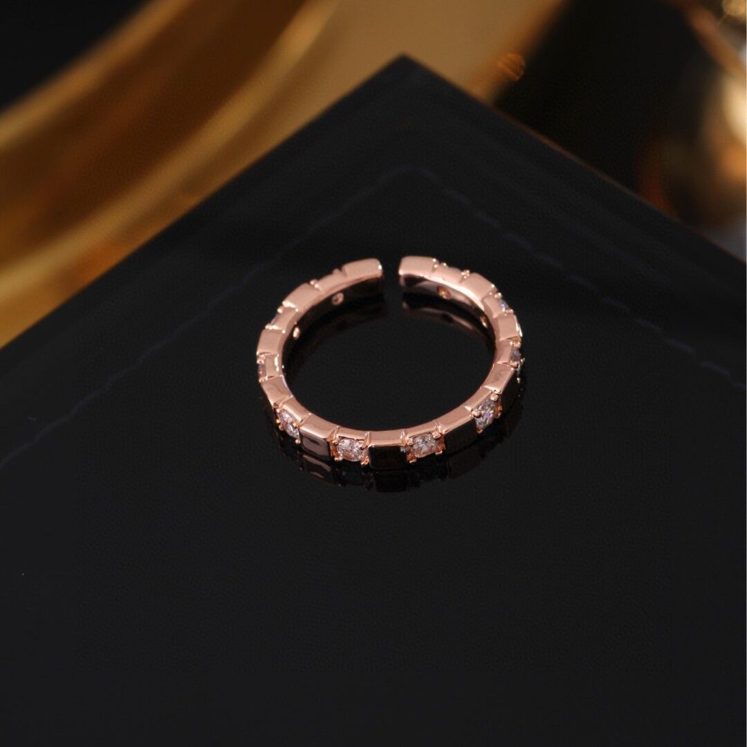 《高版本不掉色18k金厚度0.05+電泳+拋數++4》真金方塊鋯石戒指