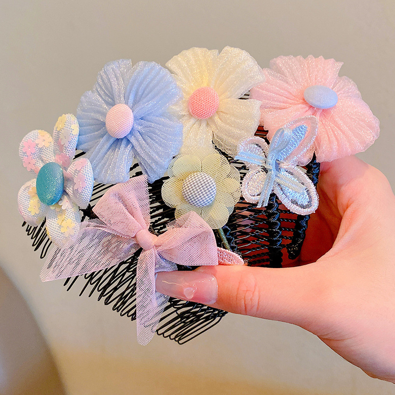 Niña peine de flores para niños artefacto de pelo roto peine de pelo Internet celebridad chica flequillo acabado horquilla peine de pelo roto tocado