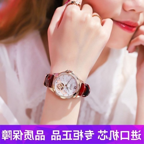 Swiss women's mechanical watch, fully automatic, waterproof, niche, light luxury, good-looking and elegant