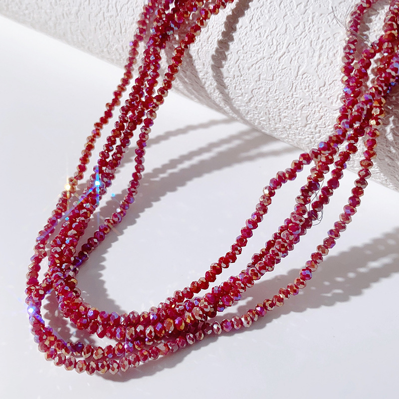 Cuentas planas de 1MM para ruedas de cuentas, cuentas de porcelana AB de alta temperatura, coloridas, transparentes, iridiscentes, facetadas, para pendientes, pulseras, espaciadores y micro cuentas.