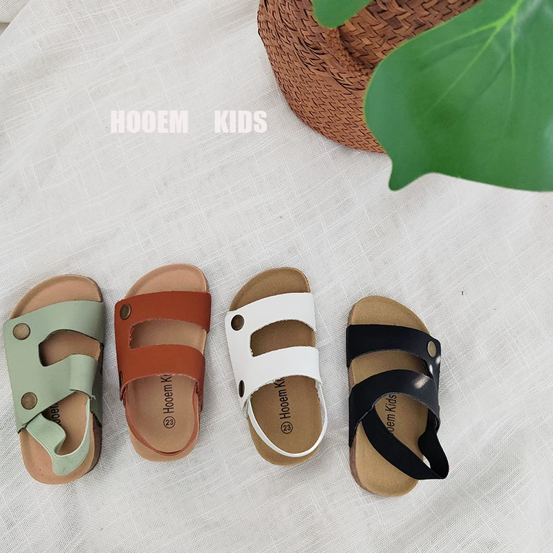 Детские деревянные отруби сандалии 2025 новый летний навесной римский противоскользящий ботинок для мальчиков и девочек корейские сандалии