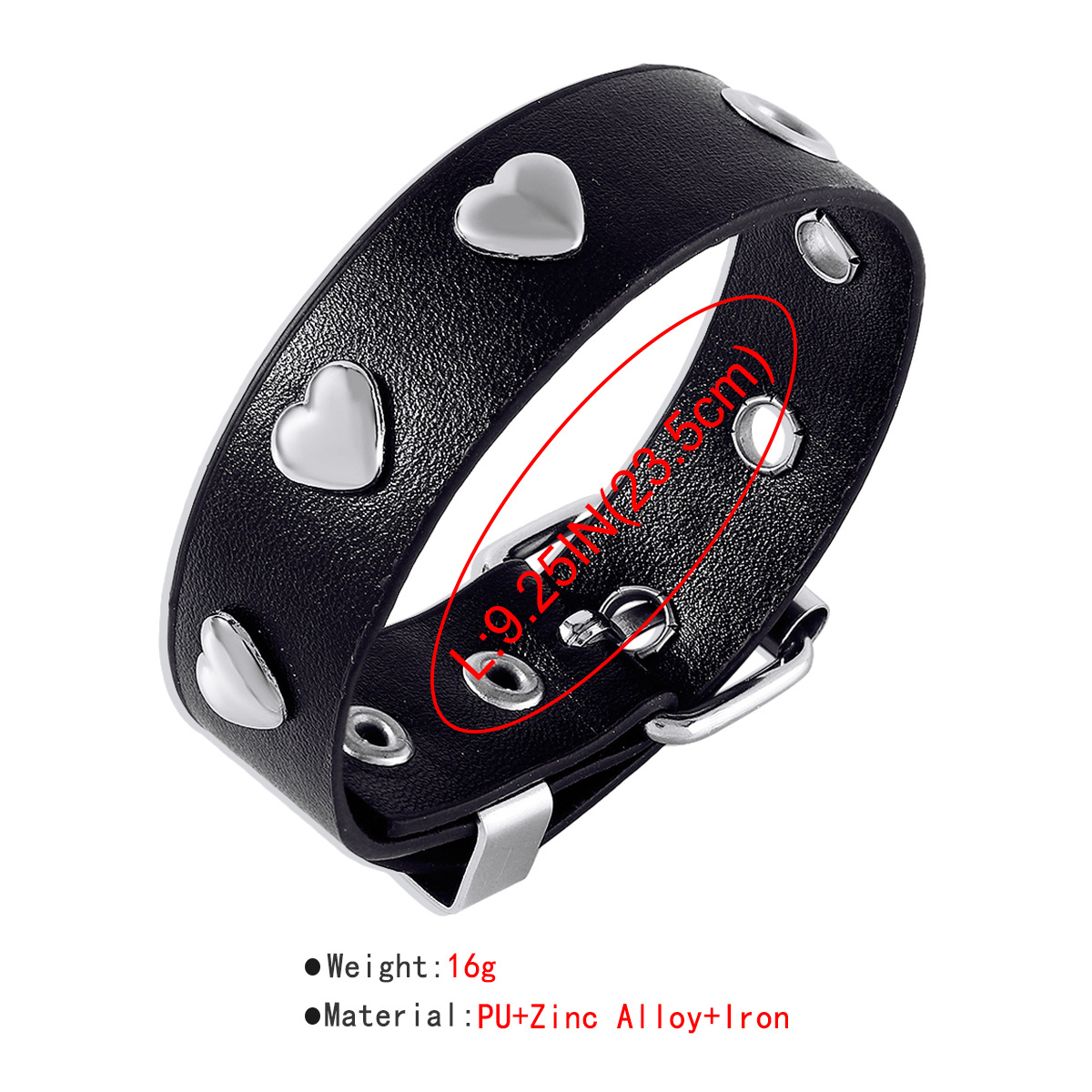 Cool Style Heart Shape Butterfly Skull Pu Leather Alloy Iron Inlay Rhinestones Womenu0027S Bangle 1