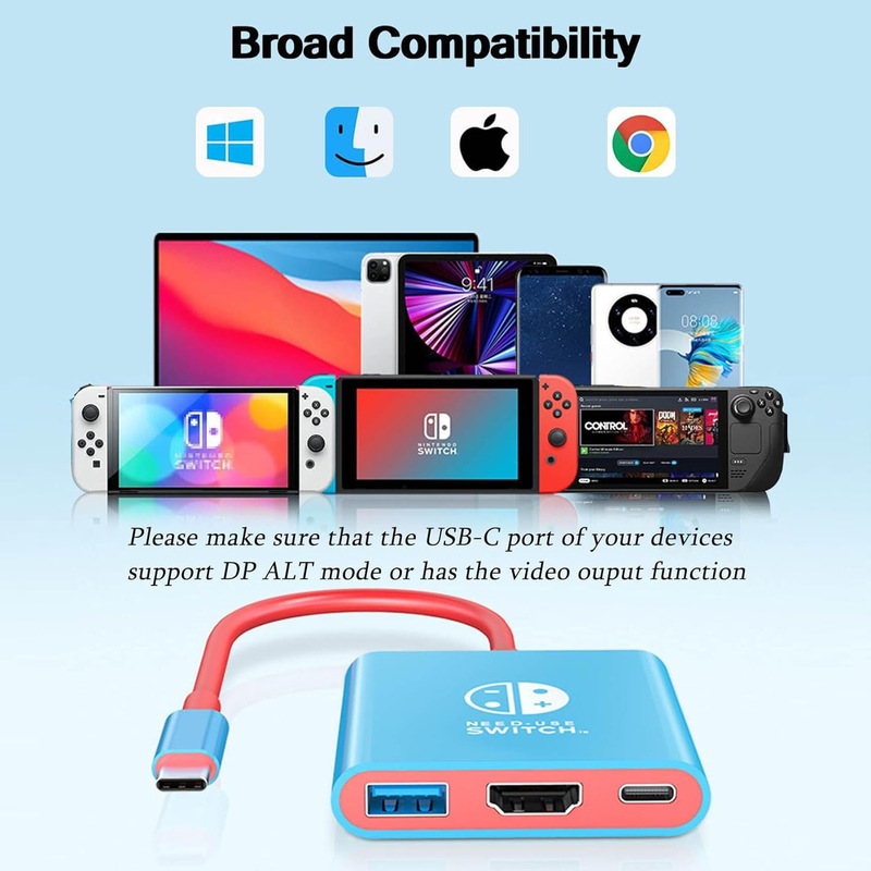 适用任天堂type-c电视投屏扩展转换游戏机switch便携式底座拓展坞|undefined