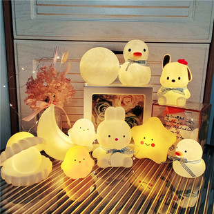 Creative cartoon night light bedside bedroom cute usb rechargeable night light New Year night market stall New Year gift