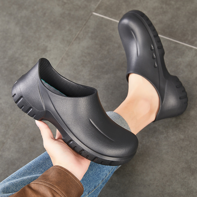 [Cross-Border] Chef Shoes for Men, Non-Slip Kitchen Shoes for Women, Waterproof, Oil-Proof, Wear-Resistant, Special Work Rubber Shoes, Casual