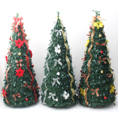 新しいクロスボーダー折りたたみ伸縮ツリークリスマス冬の雰囲気を醸造する赤い花 PVC マルチ仕様クリスマスツリー卸売