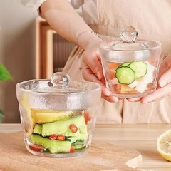 日本式一晩漬け日本キムチつぼ浅漬け缶厚めガラス漬け缶重石漬け容器漬物缶