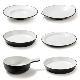 Melamine Plate Commercial Resin Round Deep Plate Imitation Porcelain Soup Plate Tableware Hotel Restaurant Binaural Crayfish Stir-fry Plate