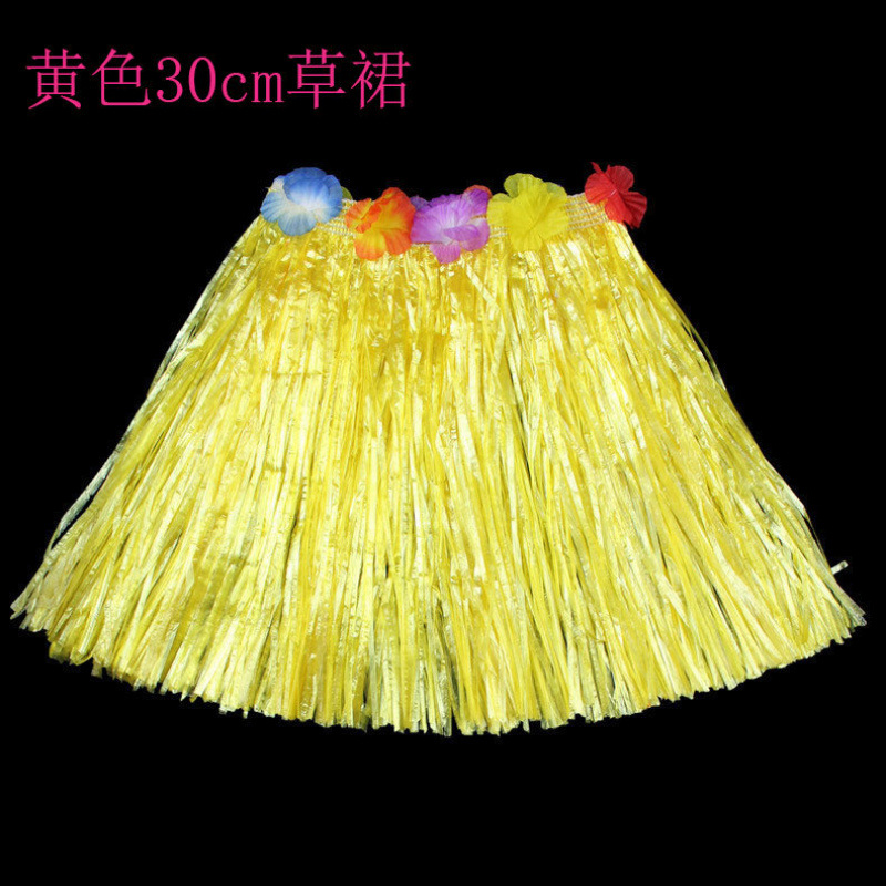 Halloween 30cm de longitud hula disfraz espectáculo de guirlandas hawaiano juego de falda de paja para niños