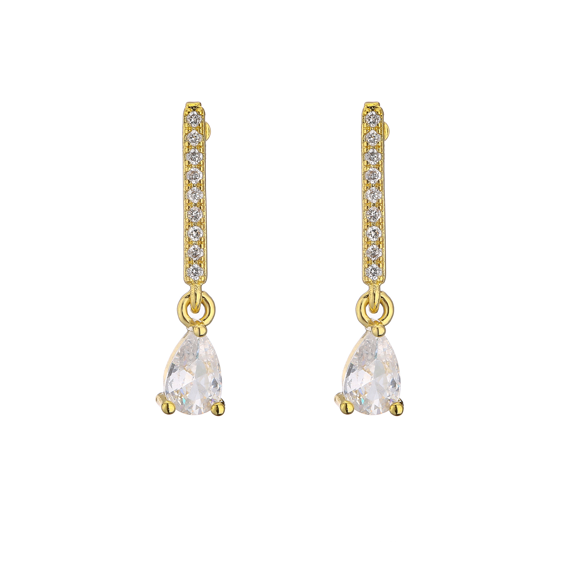 6g Weight Zircon Inlay Material Earrings Classification Wedding, Birthday, Festival Occasion Gem Material Water Droplets Pattern Women'S Gender Fashion Style White, Purple, Green, Blue, Champagne, Black Color Fashion Water Droplets Gem Zircon Earring Sets 4