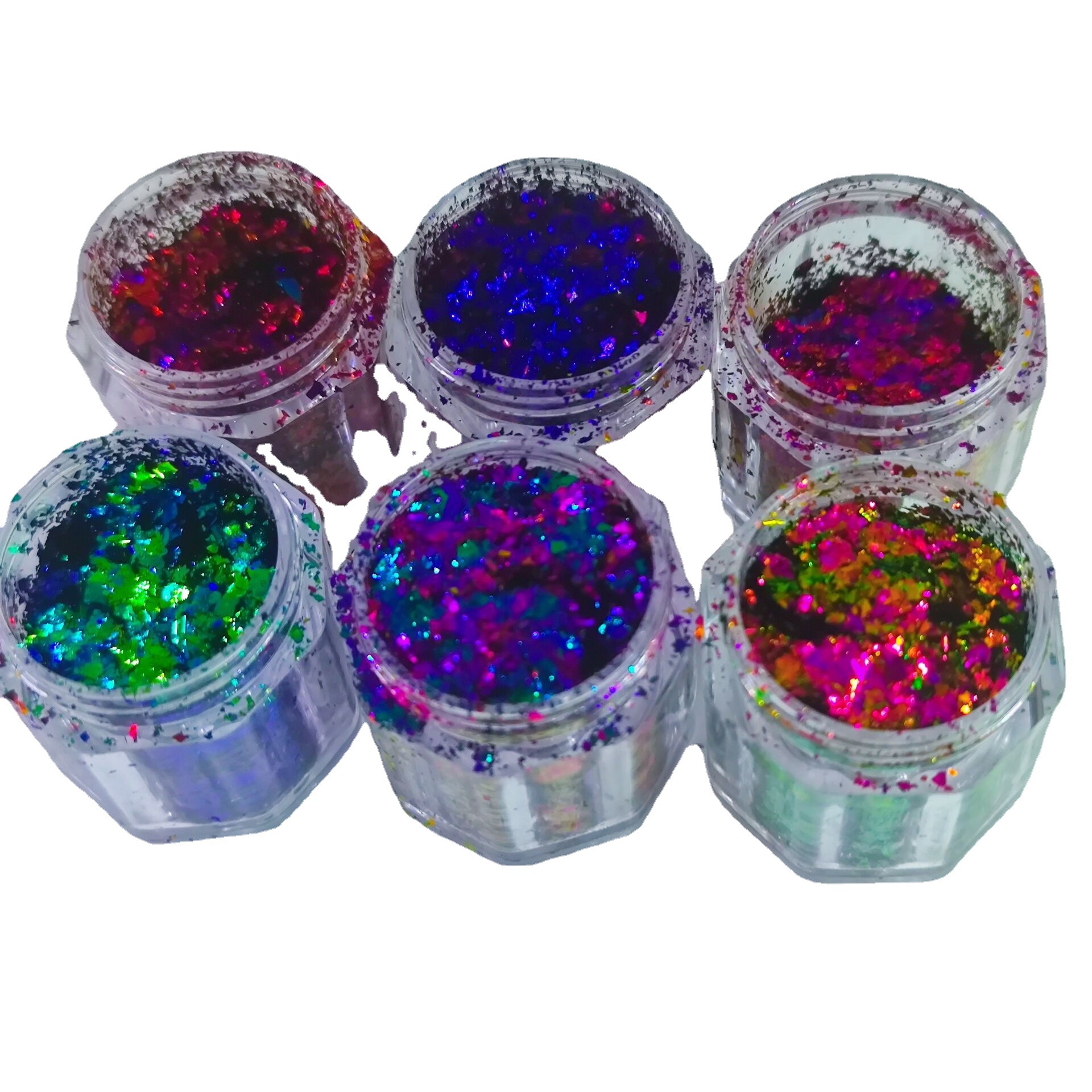 跨境专供亚马逊6色套装chameleon flakes 0.5g高彩度变色龙粗片