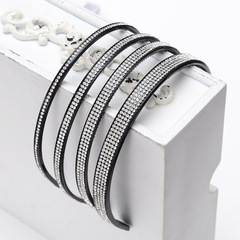 Diamond-studded hair clip, full diamond fine hair clip for women, water diamond black and white full diamond with teeth anti-slip simple hair accessory hair decoration