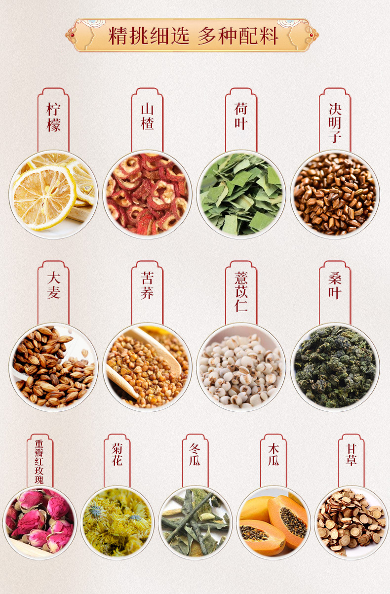 Lemon Hawthorn Lotus Leaf Tea Bags 150g Cold Brewed Herbal Blend with Cassia Barley and Coix Seed overview