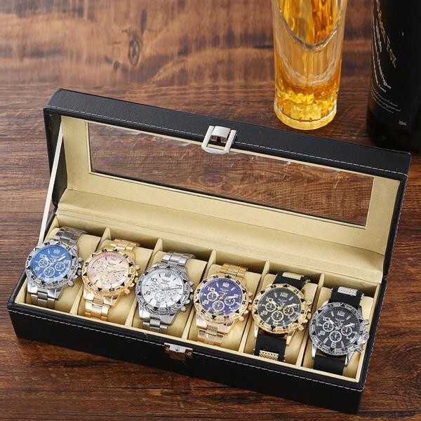 Cross-Border Popular Men's Watch Blue Light Glass Quartz Watch Fashion Classic Watch Fake Three-Eye Digital Alloy Watch Cross-Border Popular Men's Watch Blue Light Glass Quartz Watch Fashion Classic Watch Fake Three-Eye Digital Alloy Watch
