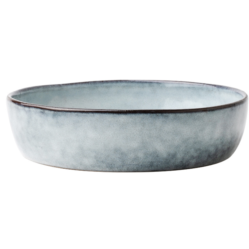 Irregular 7.5 pulgadas cuencos de cerámica retrógrados caseros platos profundos ensalada cuencos de fideos horno cambiador de cubiertos exportación transfronteriza