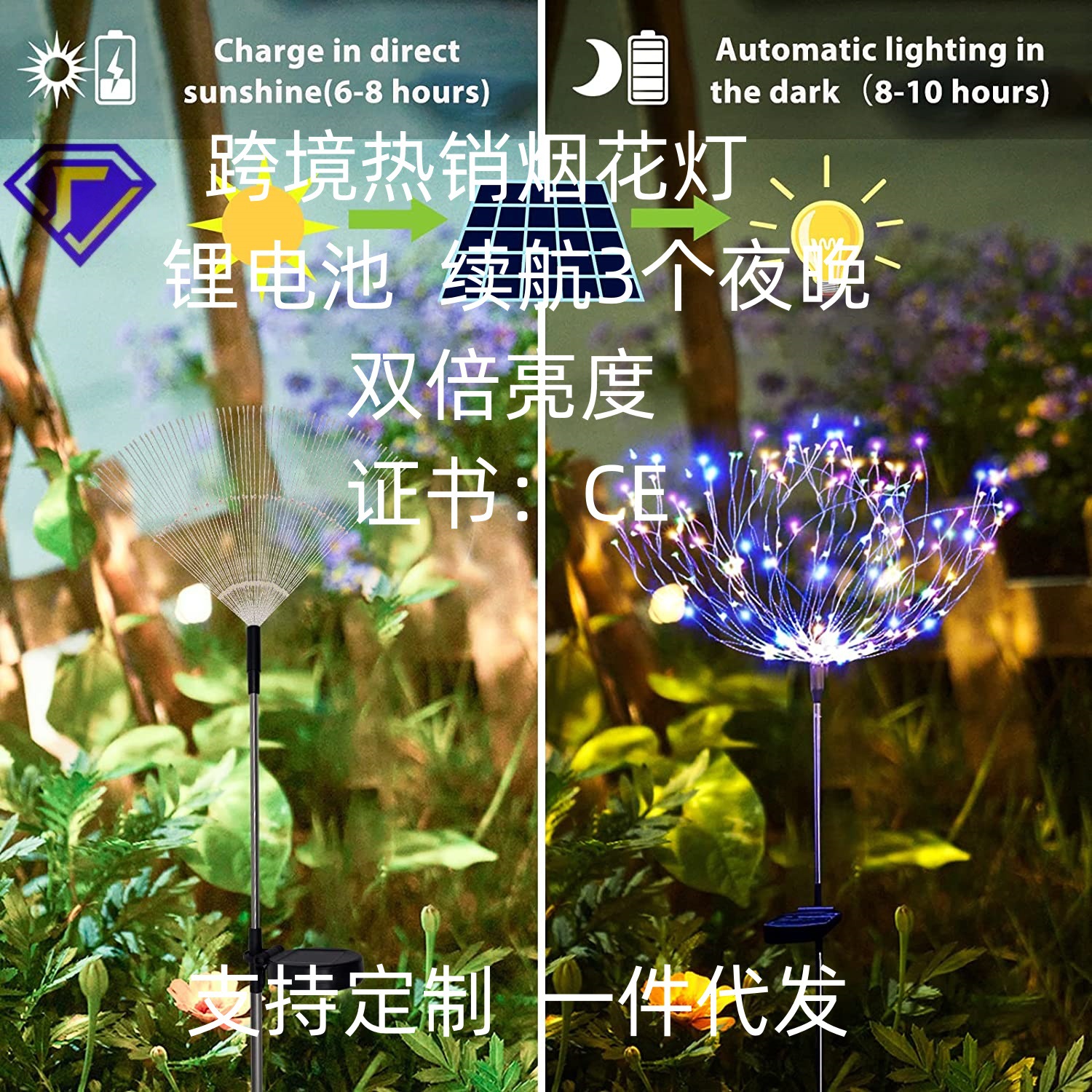 lámpara de fuego artificial solar LED lámpara de suelo lámpara de decoración exterior lámpara solar de jardín lámpara de césped lámpara de medusa solar