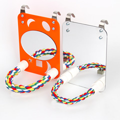 Parrot Chewing Toys, Bird Mirror Toys, Large Mirror Cotton Rope Stand Bar Set, Bird Mirror Toys
