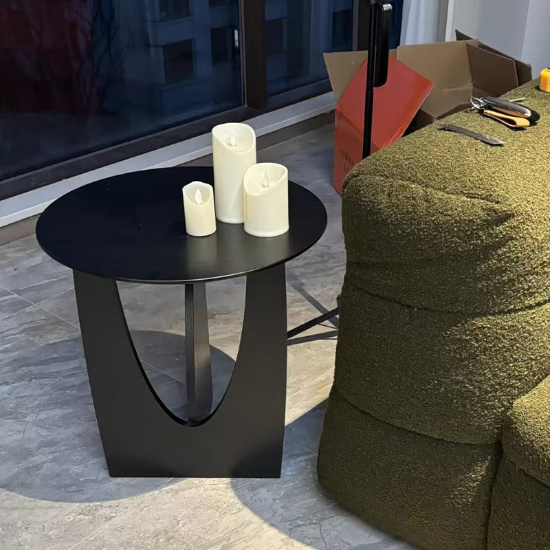 Sofá redondo nórdico de madera sólida, decoración doméstica, pequeño balcón, mesa redonda, esquina de café