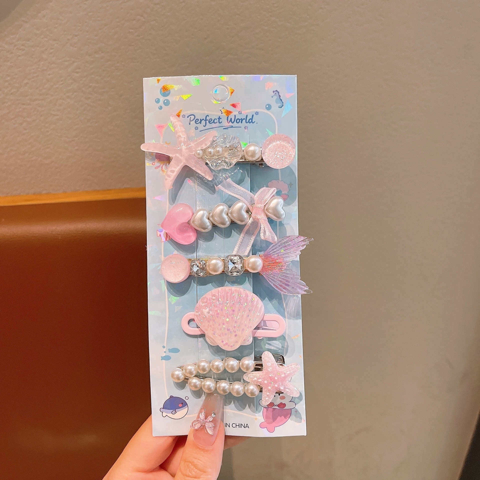 Niños mar clip de cabello cortado clip de cabello princesa sirena clip de cabello de niña lateral clip de cabello para bebés