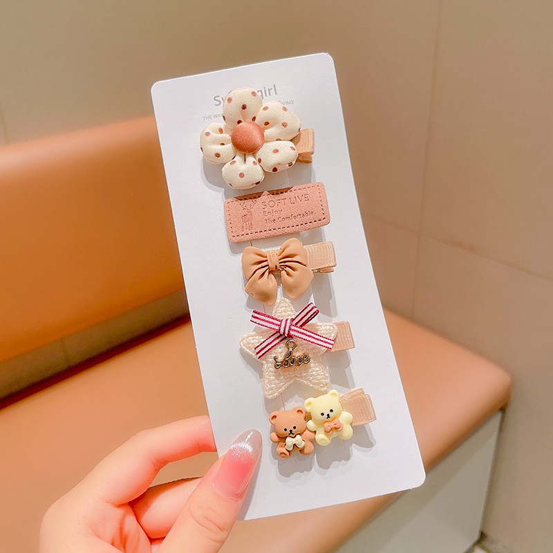 Bebé clip de pelo bolsa de tela tocado lindo niños horquilla bebé no duele horquilla de pelo princesa rota horquilla accesorios para el cabello