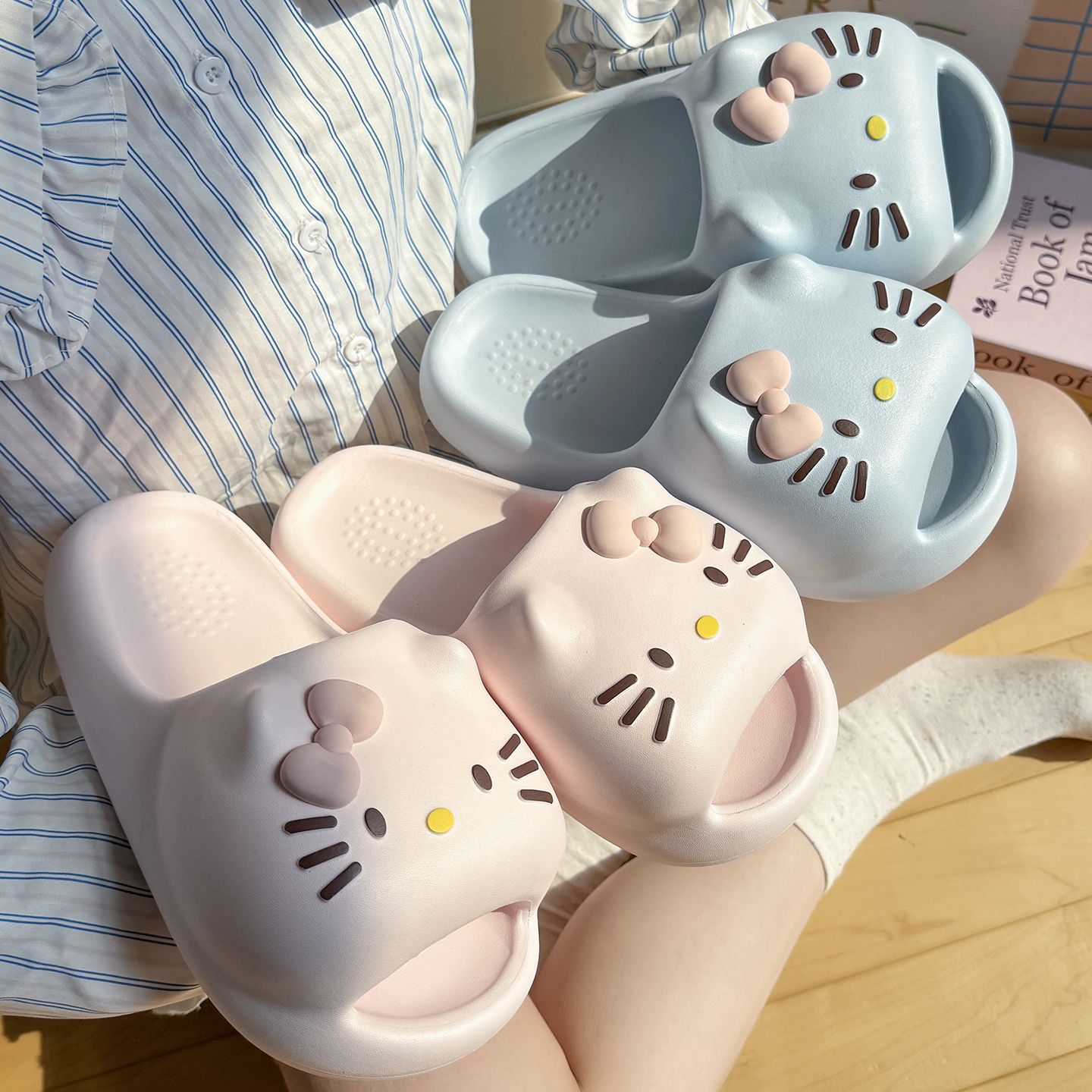 厚底拖鞋女士夏季新款外穿可爱猫咪室内家用浴室踩屎感防滑凉拖鞋