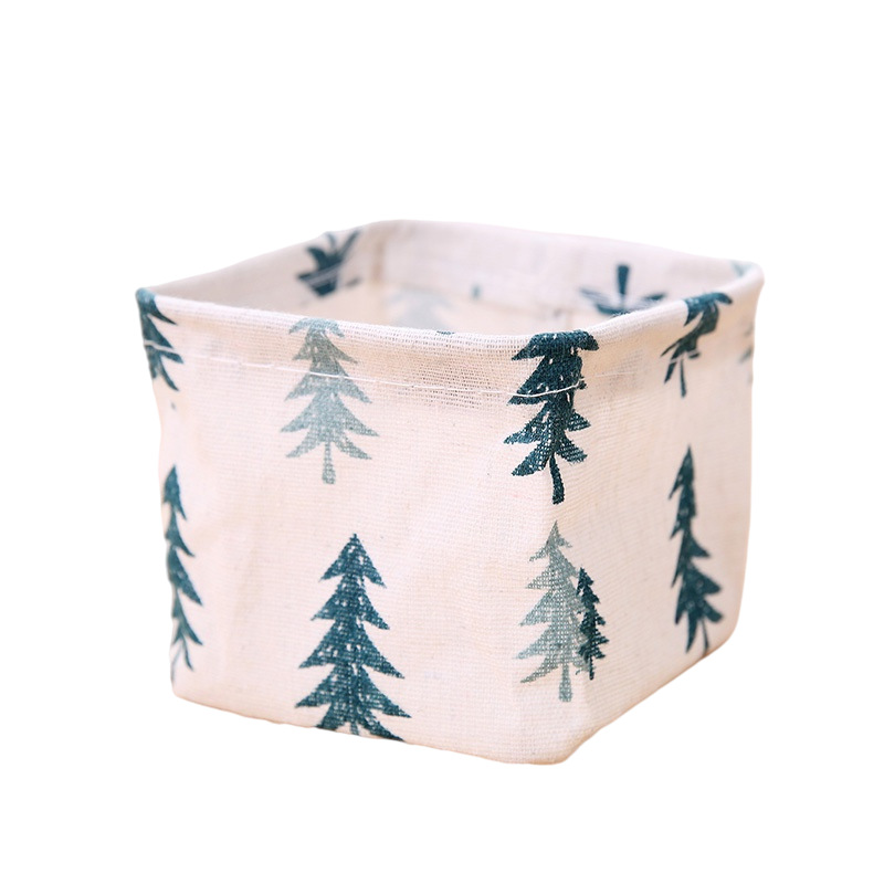 Caja organizadora de escritorio de algodón y lino – Para papelería, cosméticos y artículos varios