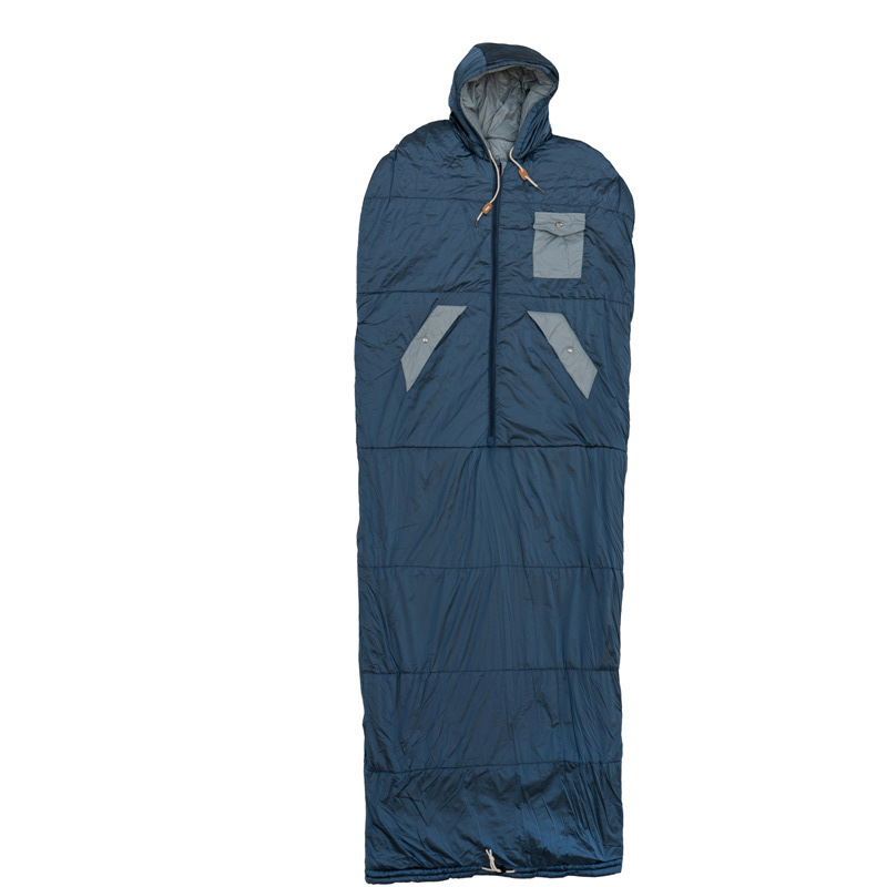 블루 롱 망토 침낭