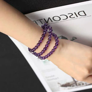 Authentic Natural Amethyst Bracelet, High Quality Uruguayan Amethyst Bead Bracelet, Bestie Gift Jewelry for Women