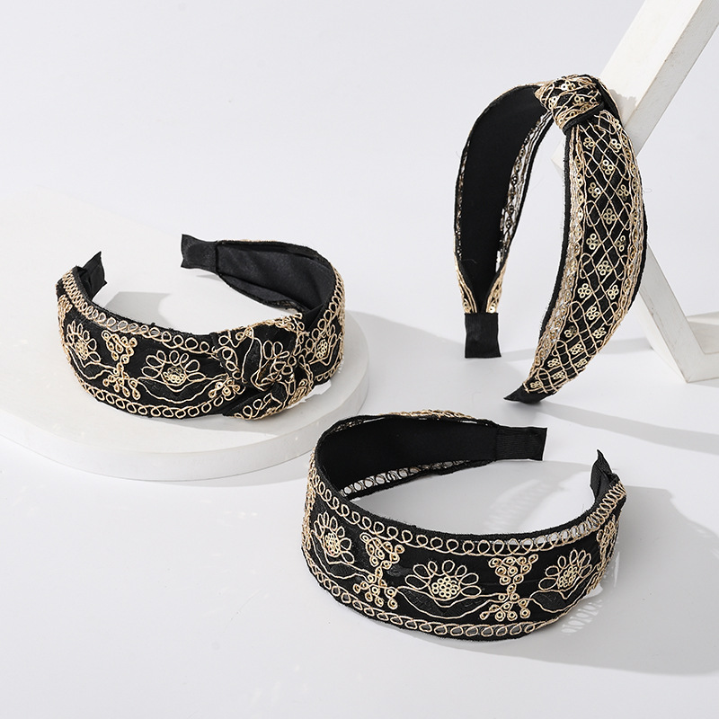 Vintage Style U Shape Cloth Lace Hair Band display picture 1