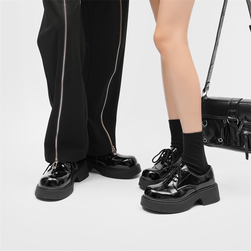 ShoeVault Large Leather Couple Style Japanese Short Boots 2025 Spring New Derby High Appearance Teen Boys Shoes Dropshipping_voghion.com