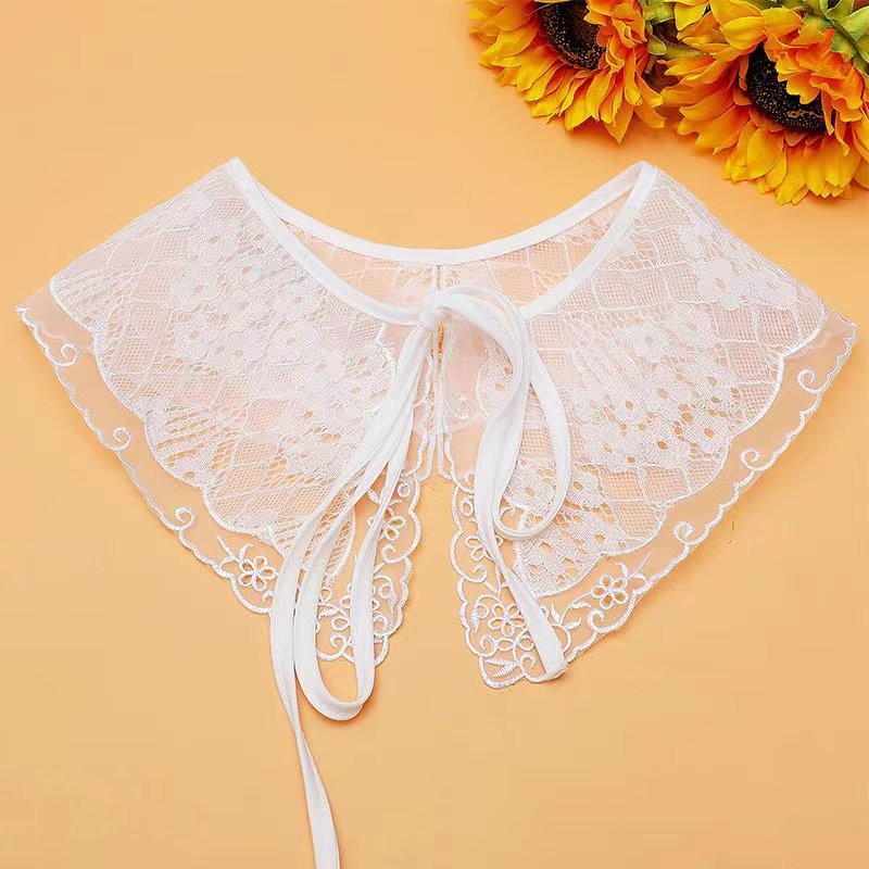 Ogan doble bordado cuello hueco nuevo pequeño chaleco camisa vestido accesorios decorativos cuello de muñeca coreana image 1