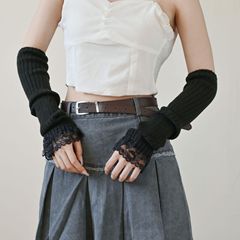 针织个性拉美袖套秋冬季甜酷少女手套甜美lolita手套学院风手臂套