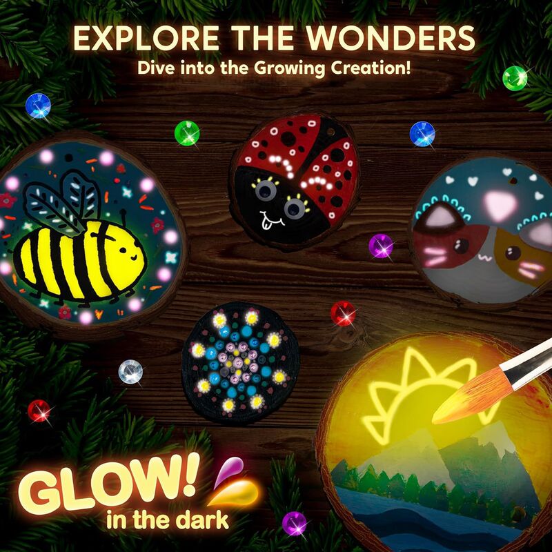 Wooden Painting Craft Kit Luminous Arts and Crafts Wooden Slice Party Gift Christmas Tree Decorations Wooden Painting Craft Kit Luminous Arts and Crafts Wooden Slice Party Gift Christmas Tree Decorations