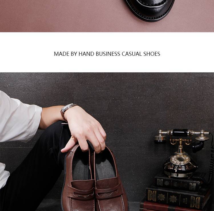 Neue waschen vintage pferd leder schuhe eine slip-auf bean schuhe herren schuhe licht luxus high-end gerade leder schuhe leder laufsohle_voghion.com